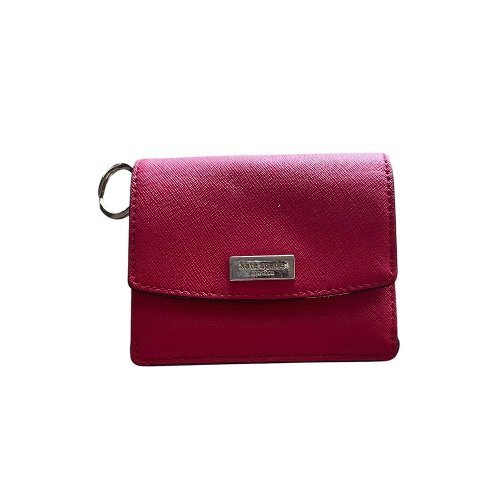 Kate Spade Red Saffiano Compact Wallet Card Holder